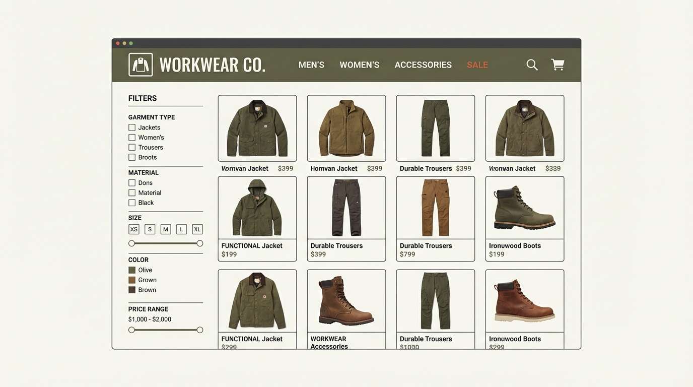 olive ecommerce product grid