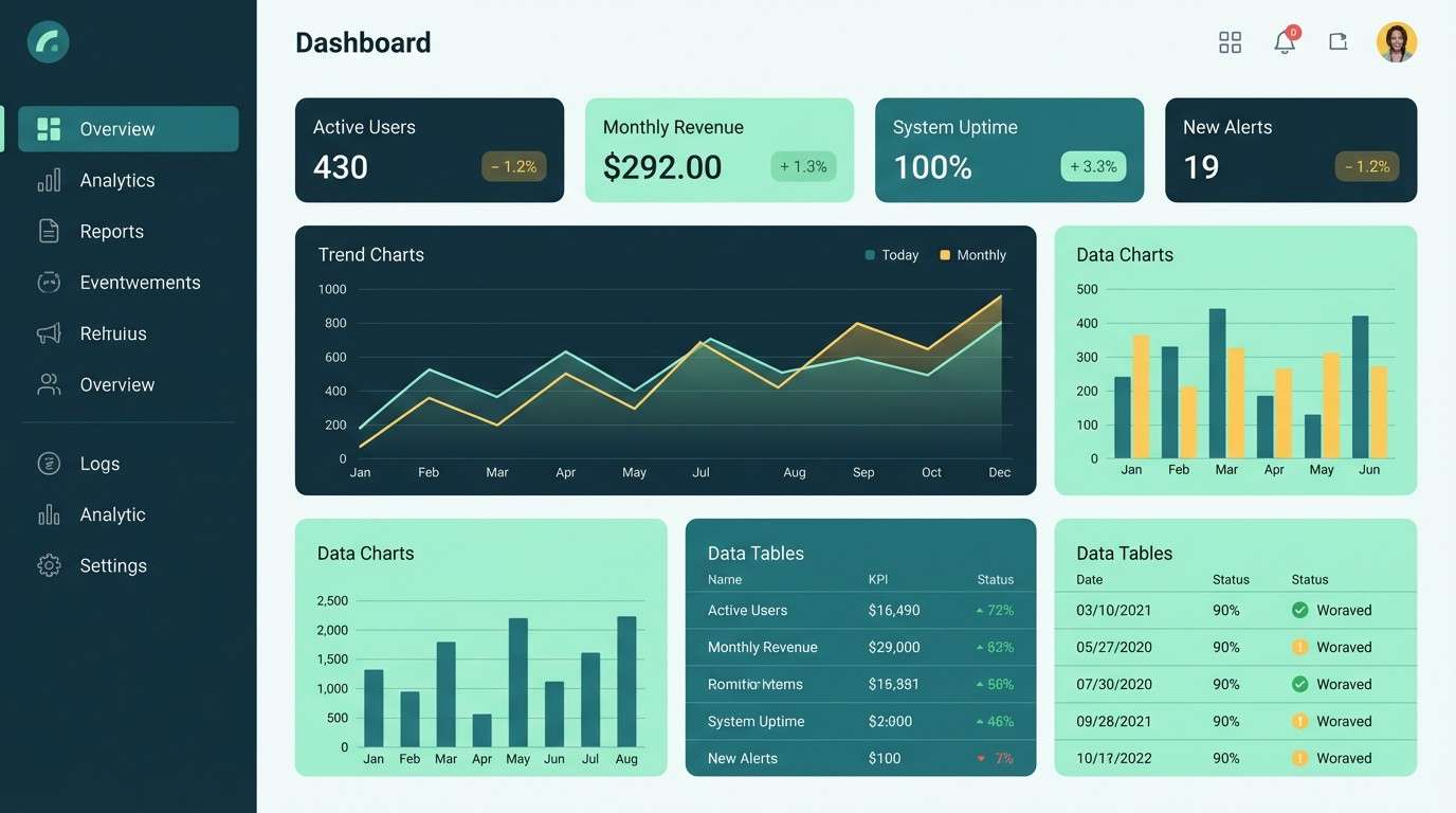 clean data dashboard ui