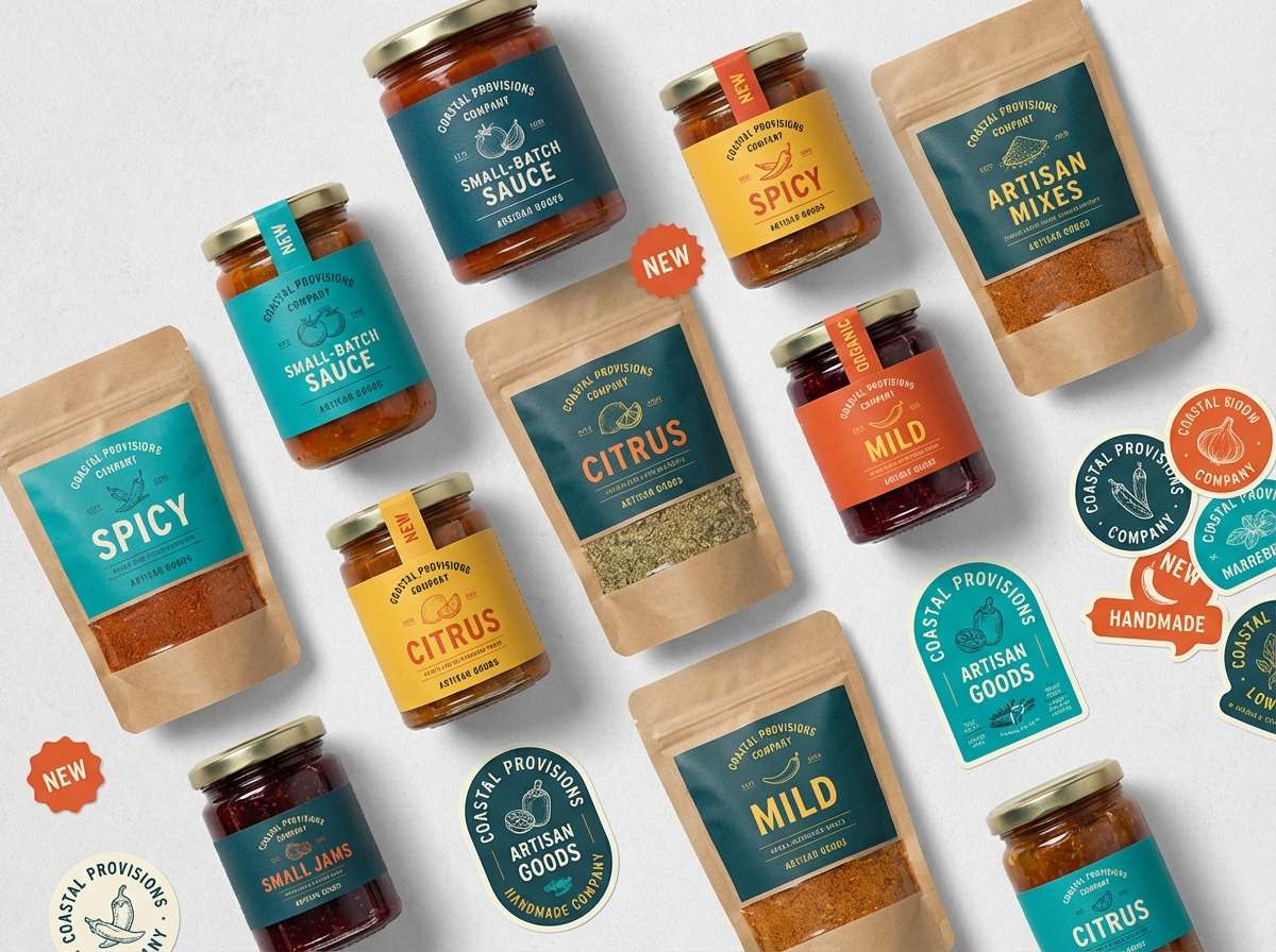 artisan food labels set