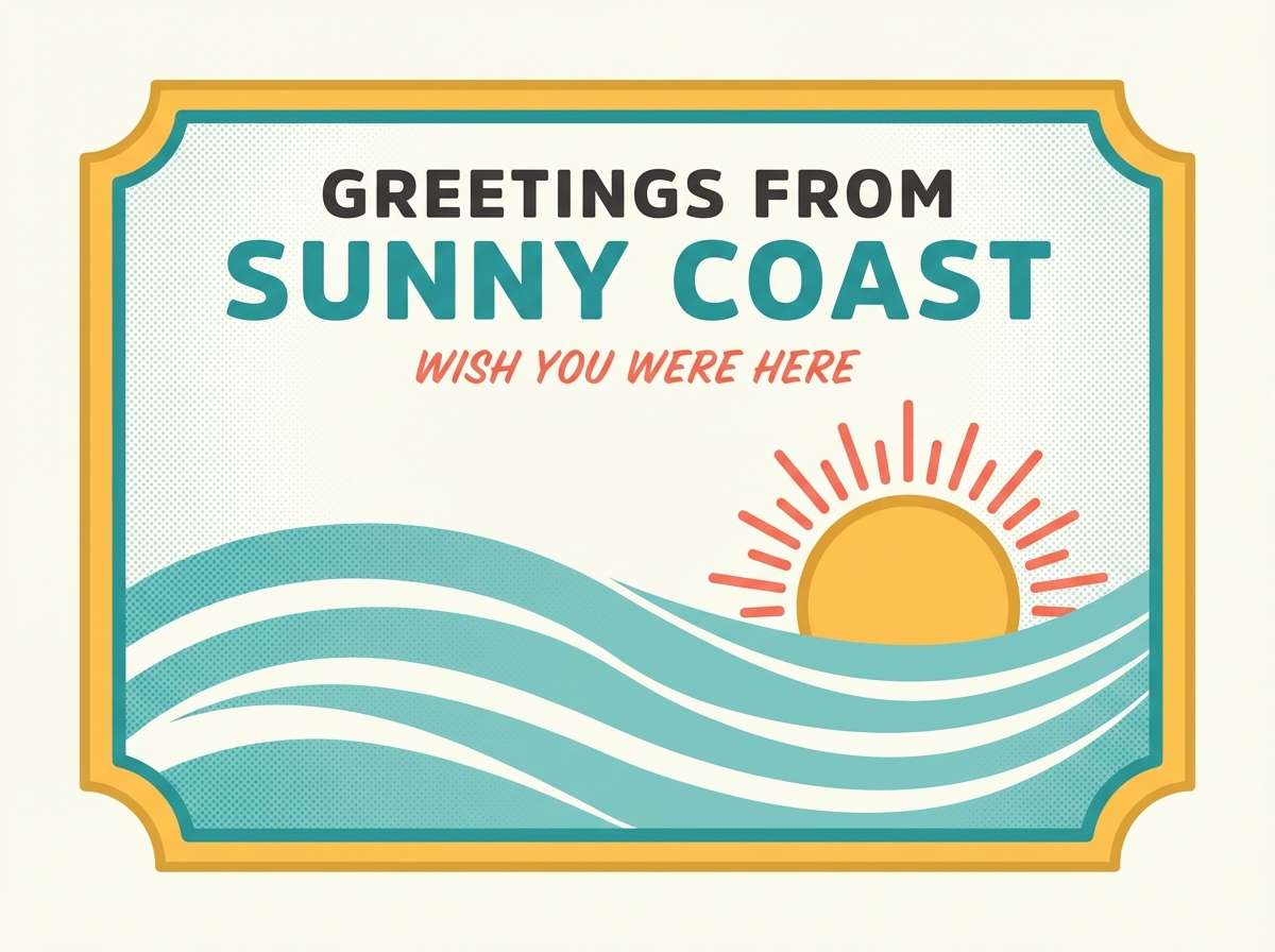 retro postcard vector art