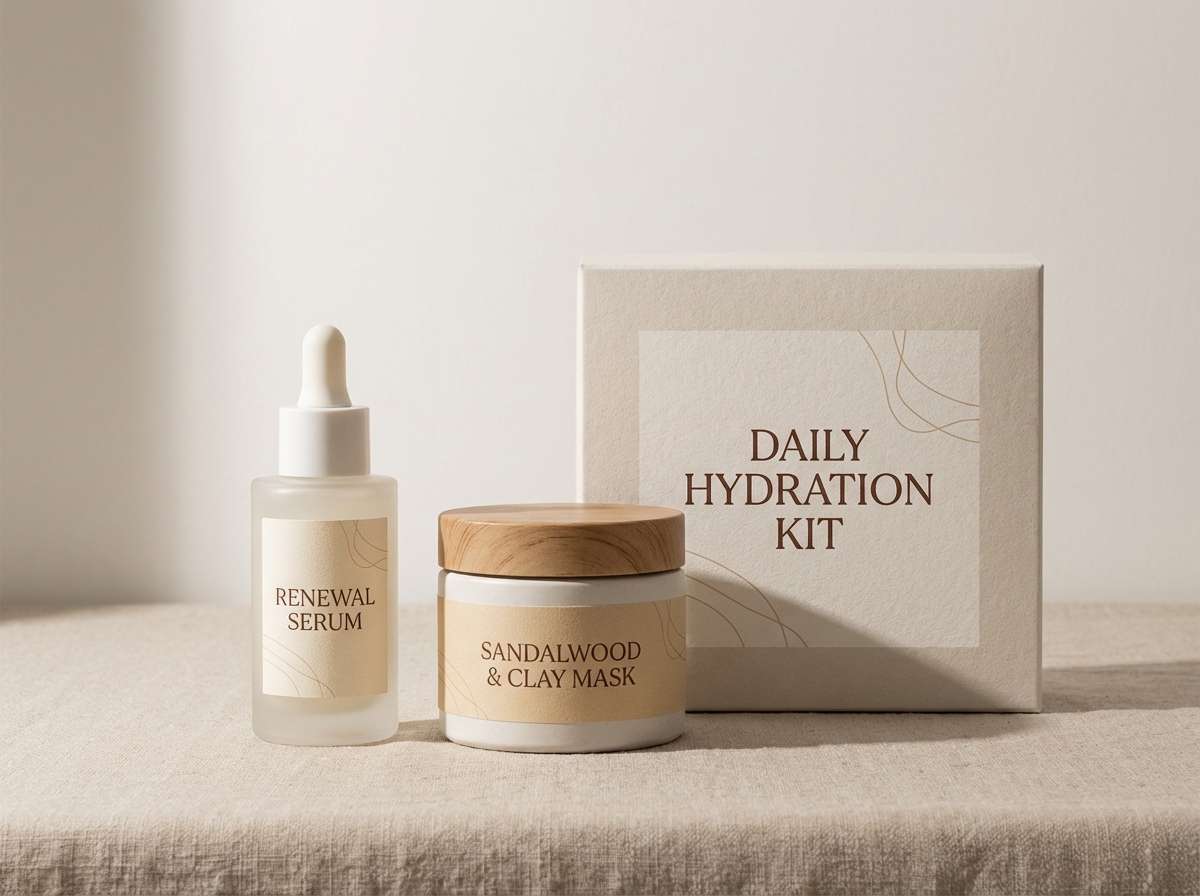 neutral skincare packaging set