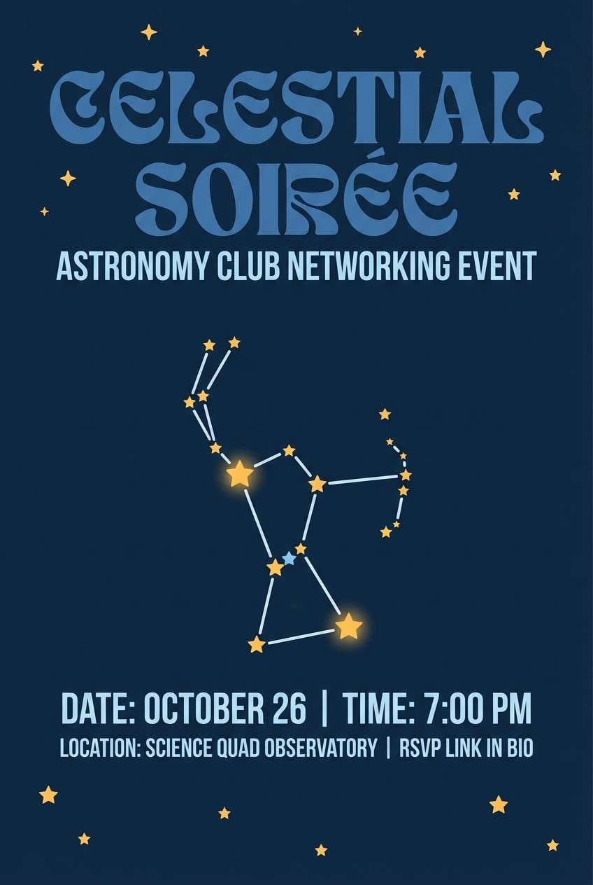 night sky event flyer
