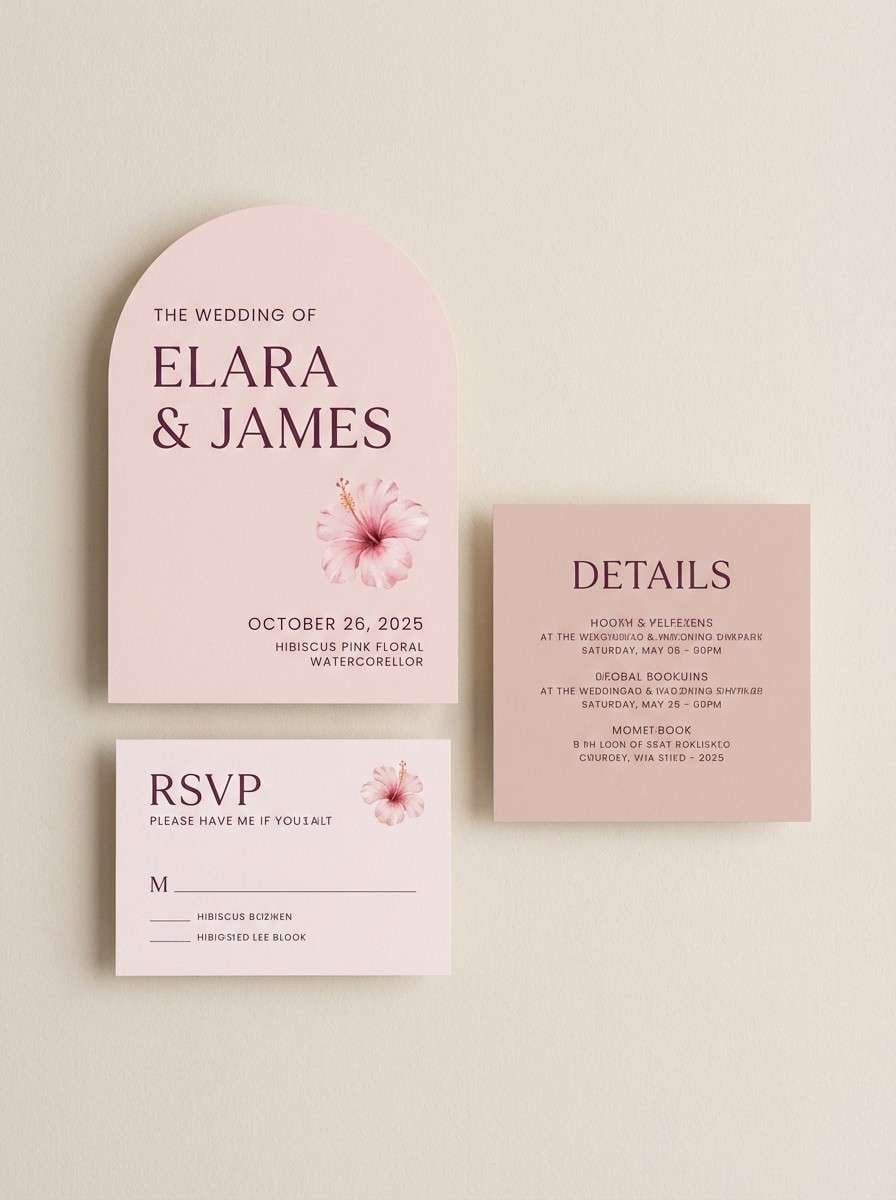 modern wedding invitation suite