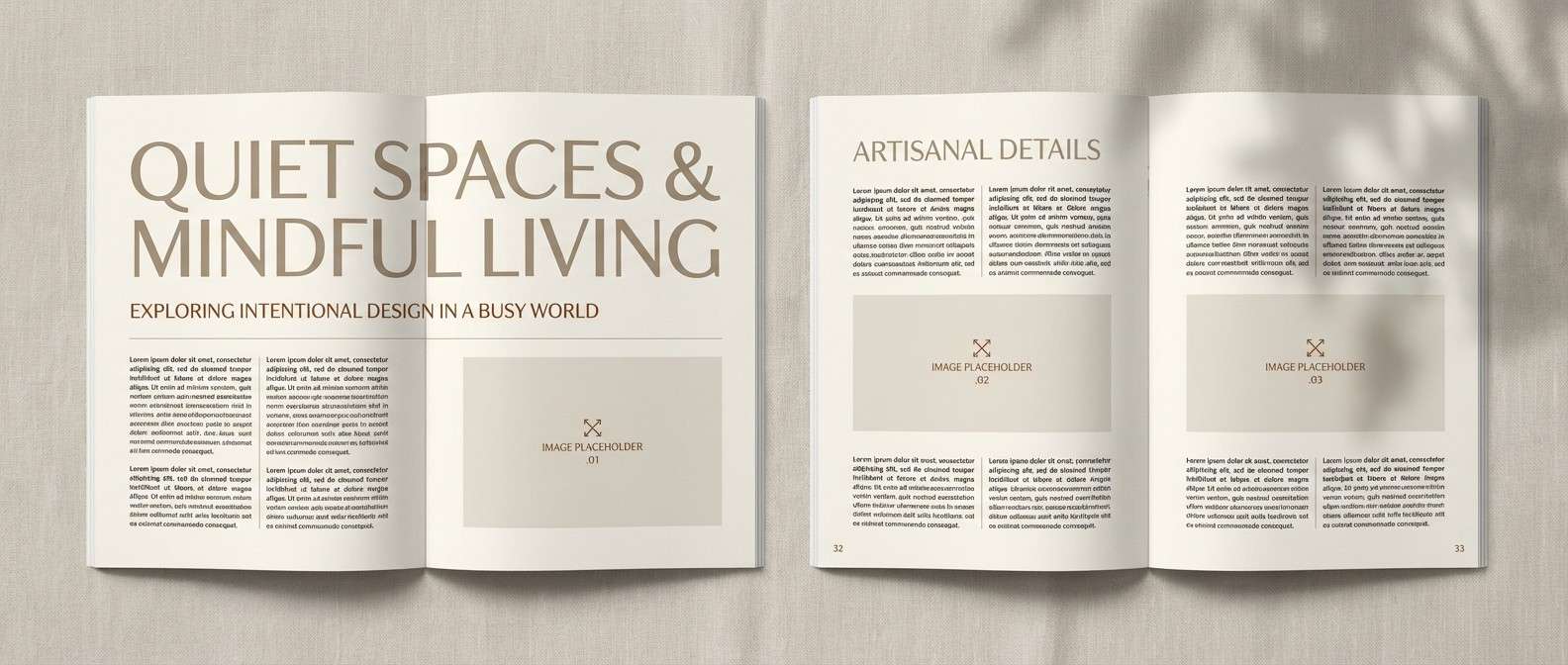 neutral magazine spread