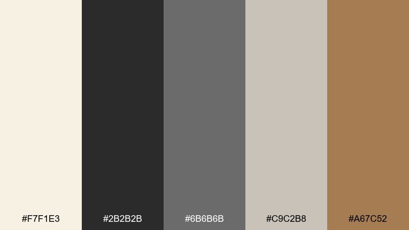 ivory & charcoal classic color palette with hex codes