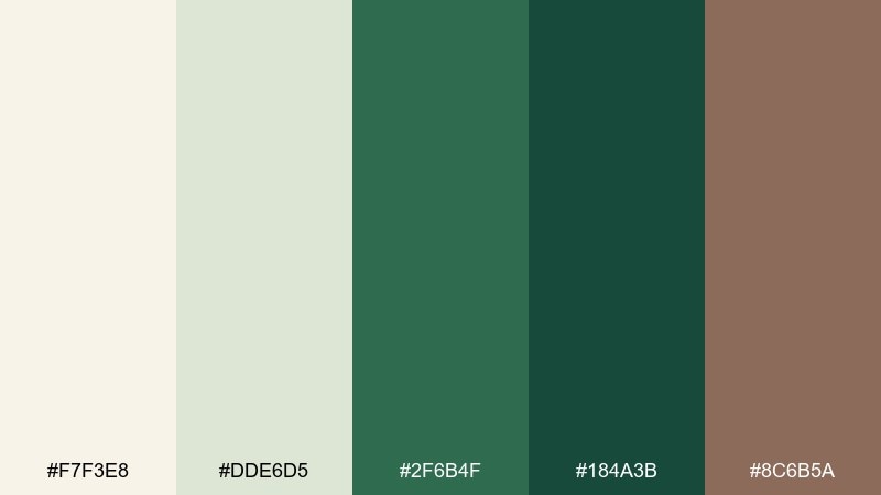 jade and cream serenity interior color scheme with hex codes