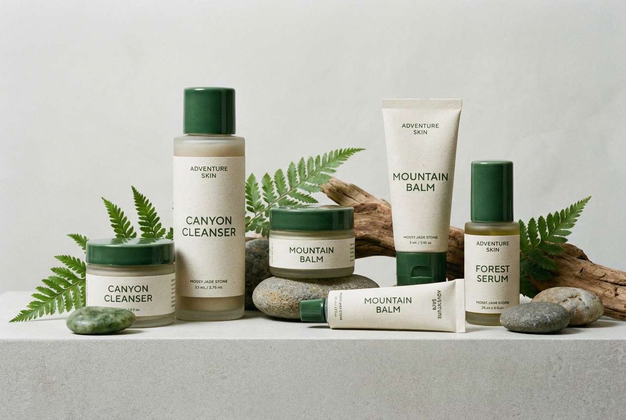 jade color scheme outdoor packaging mockup