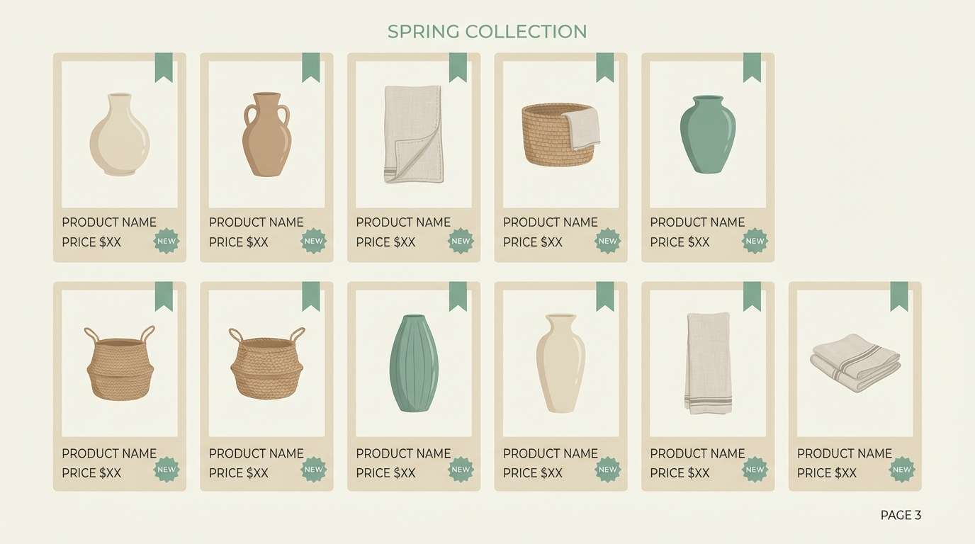 sandstone jade color scheme catalog page