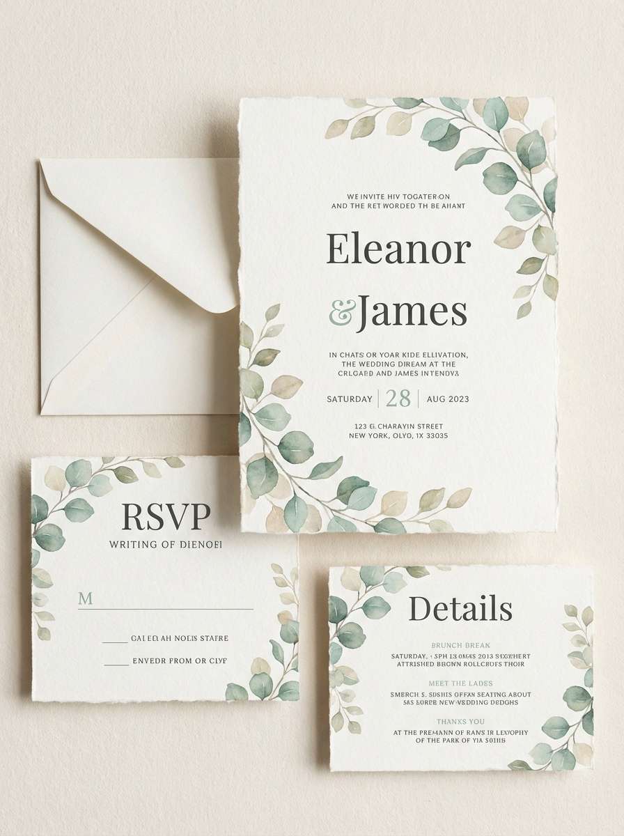 eucalyptus jade invitations