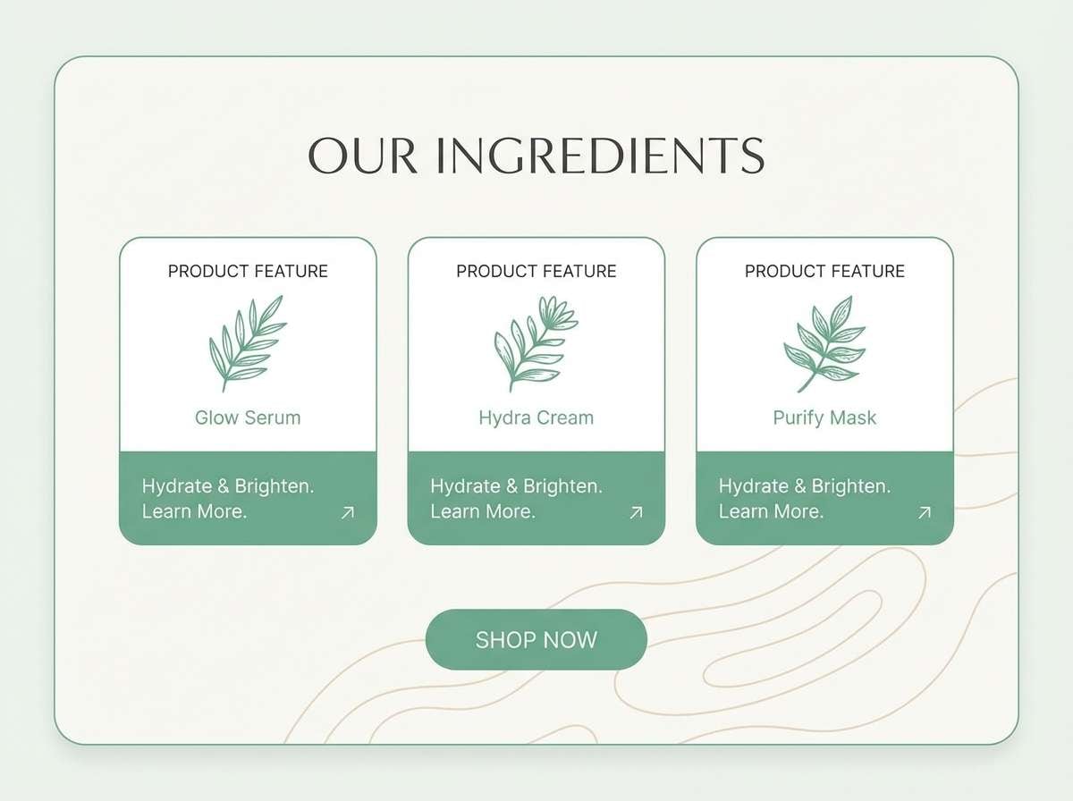 spa skincare web layout using jade color combination
