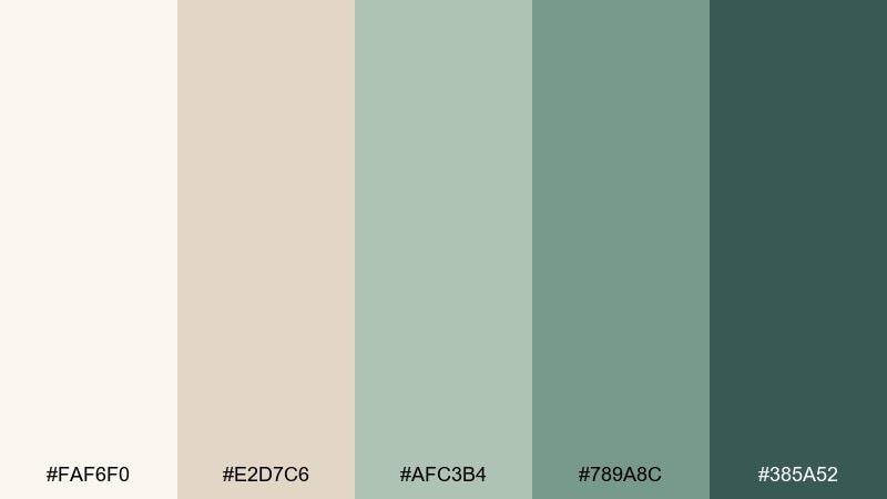 jade linen succulent color palette with hex codes