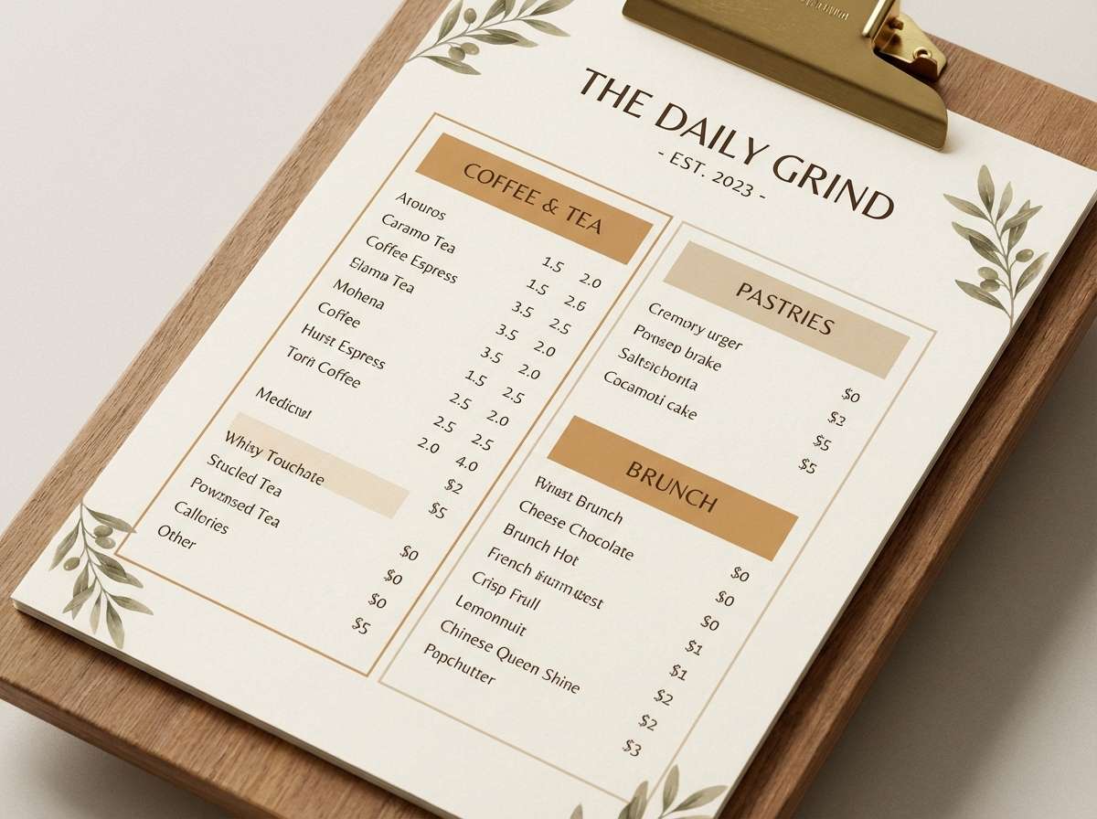 cafe menu design