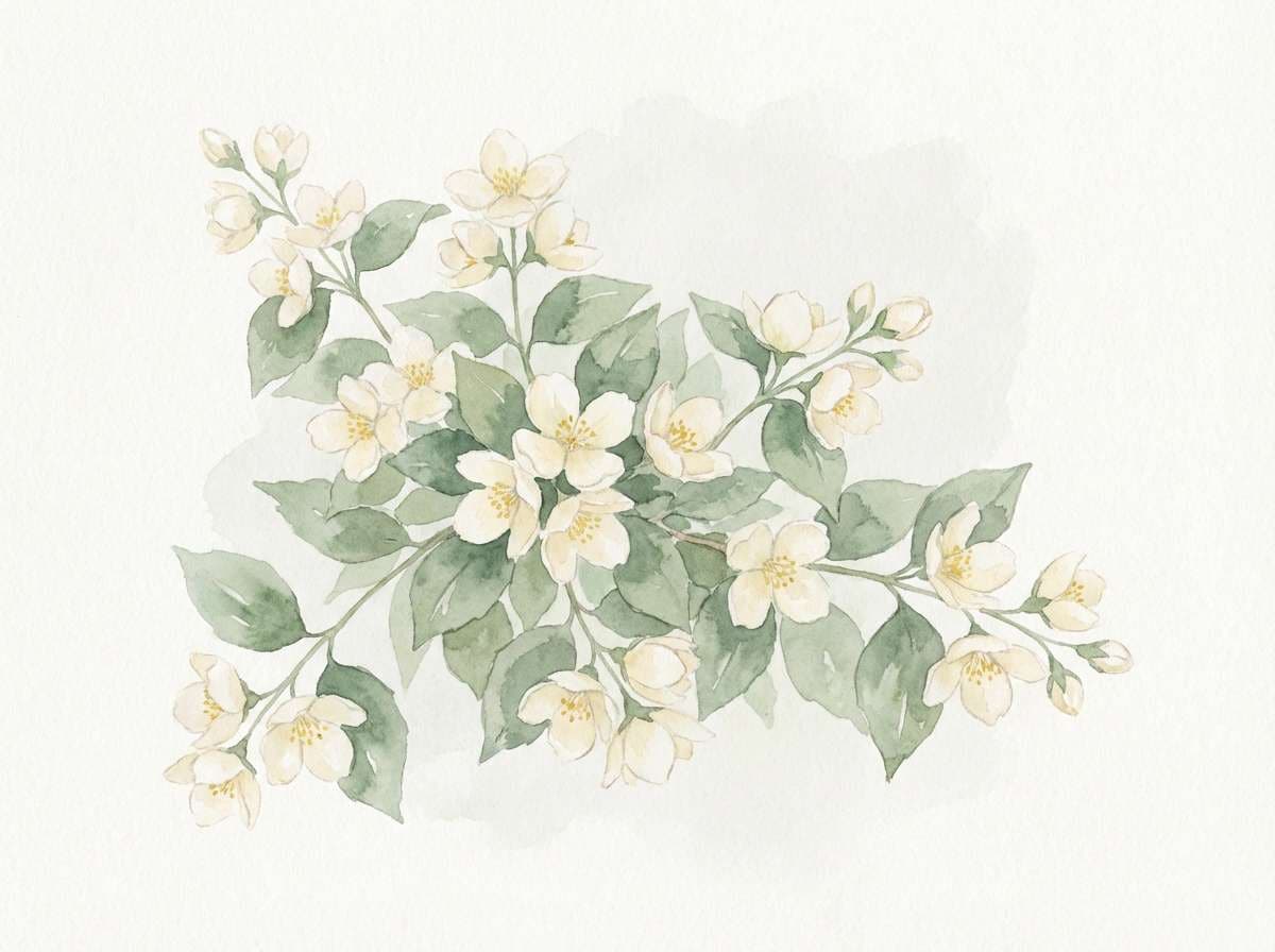 watercolor jasmine flowers