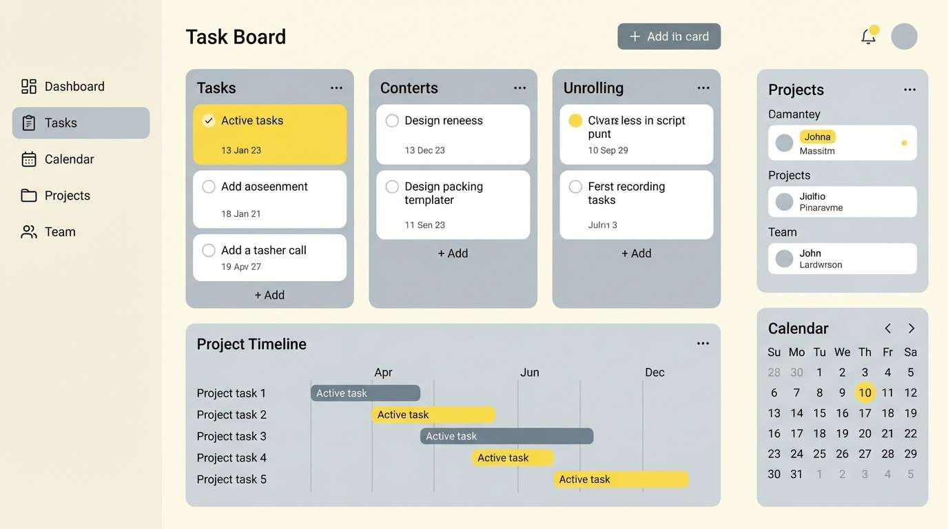 productivity web app ui