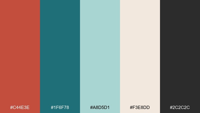 jasper and teal pop jasper color palette with hex codes