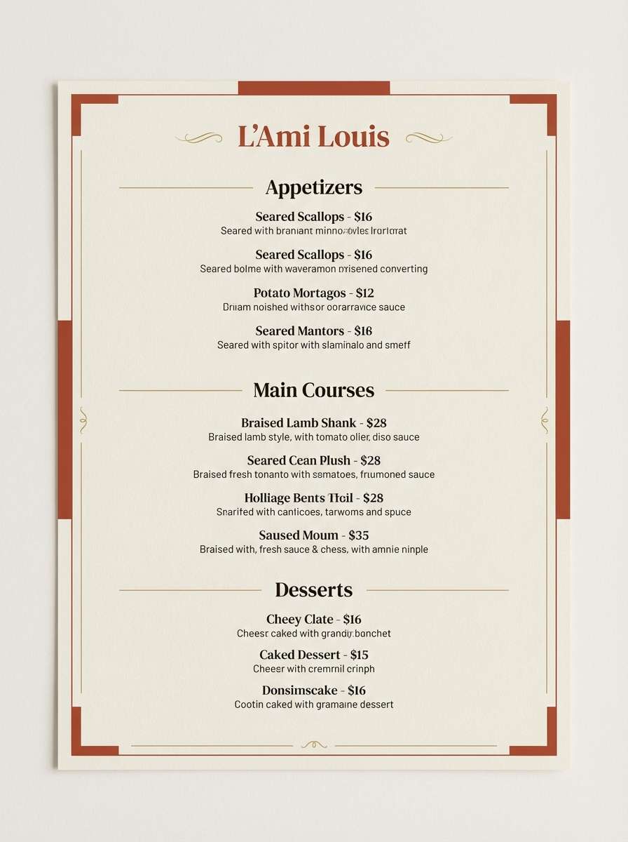 bistro menu design