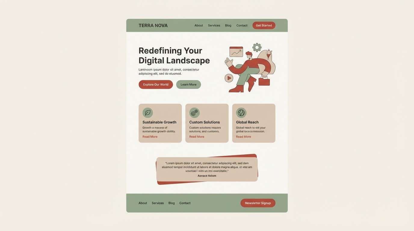 wellness landing ui mockup