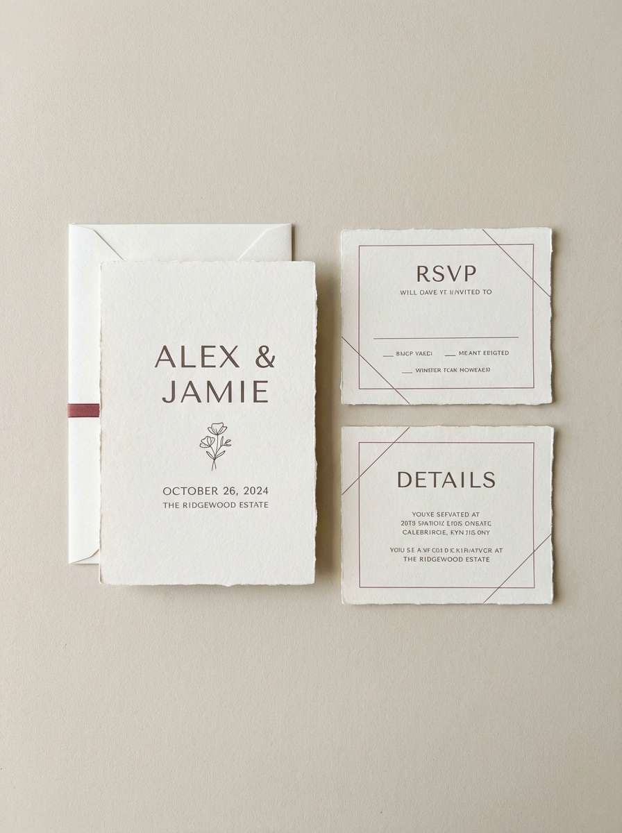 linen wedding invite design