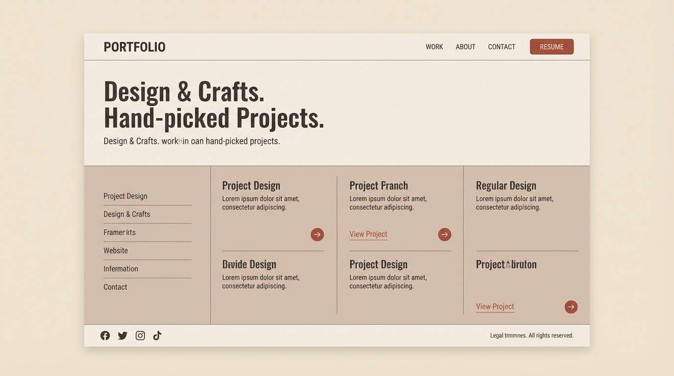 minimal portfolio ui layout