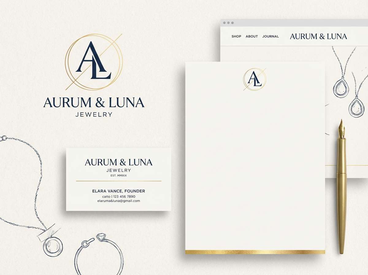 jewelry brand identity board
