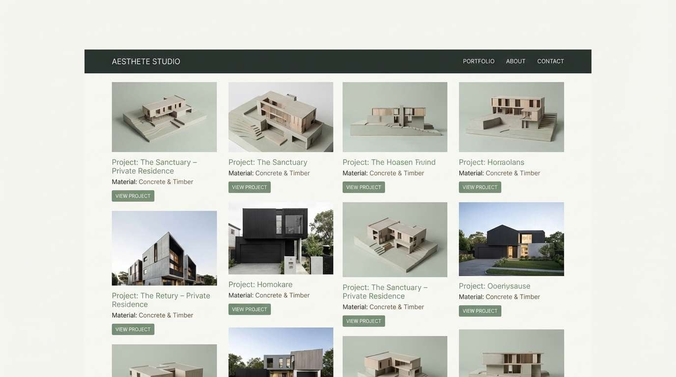 minimal architecture portfolio layout
