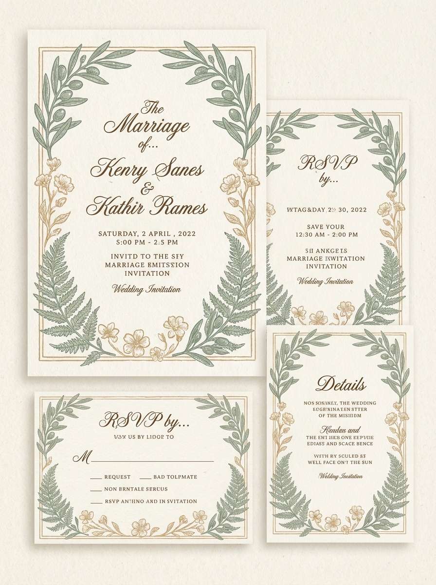 vintage wedding invitation