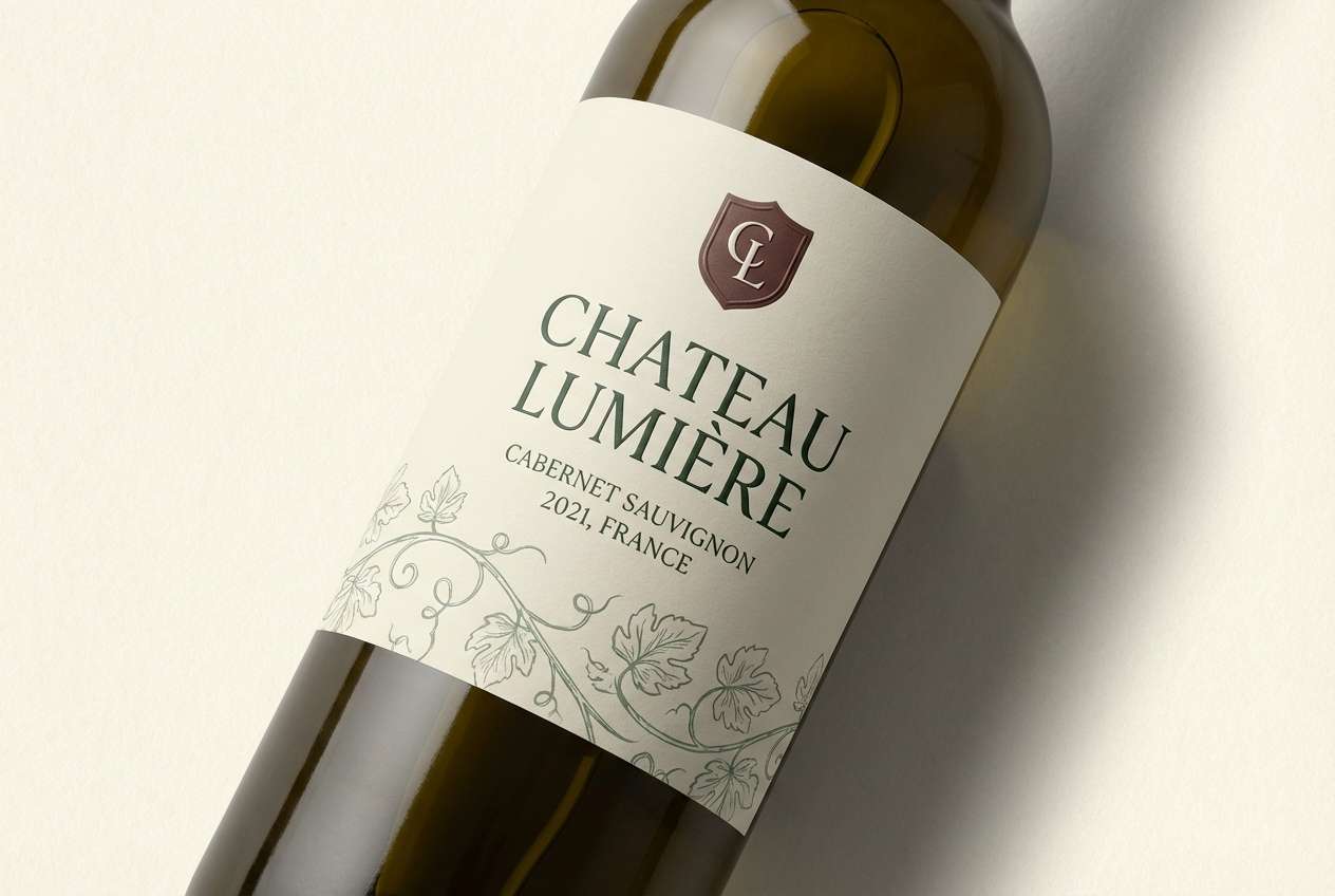 minimal wine label mockup