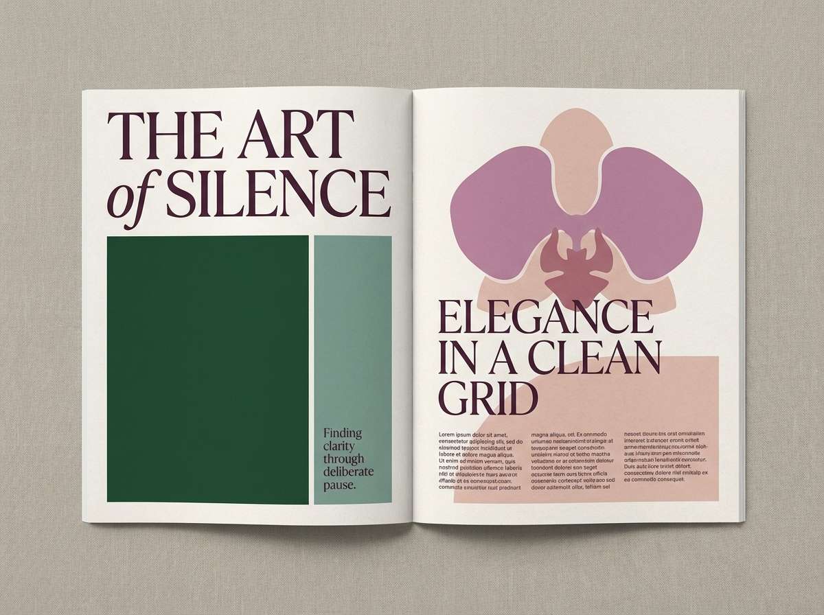 orchid green editorial spread