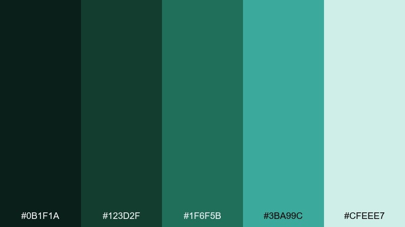 kelp forest sea color palette with hex codes