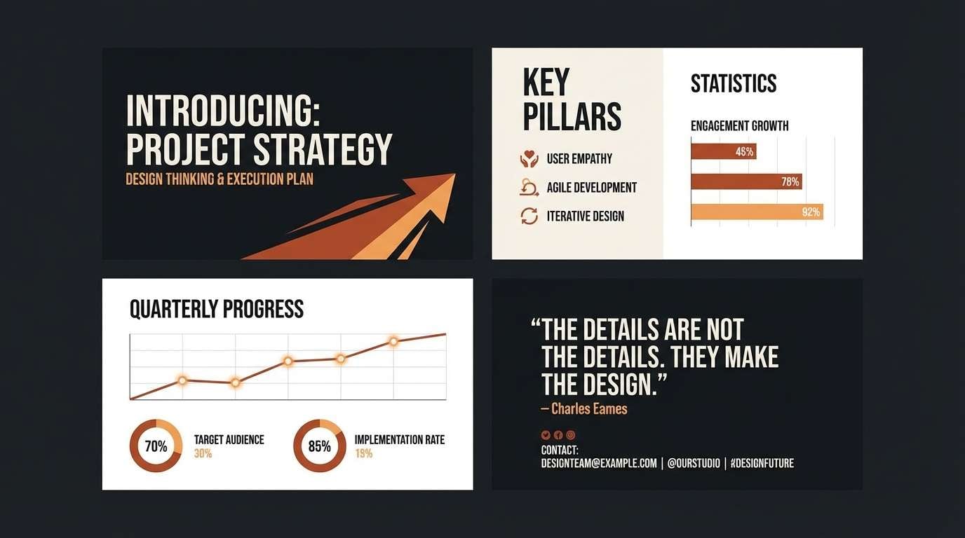 dark slide template with orange accents