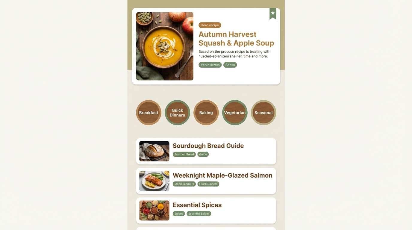 recipe blog ui