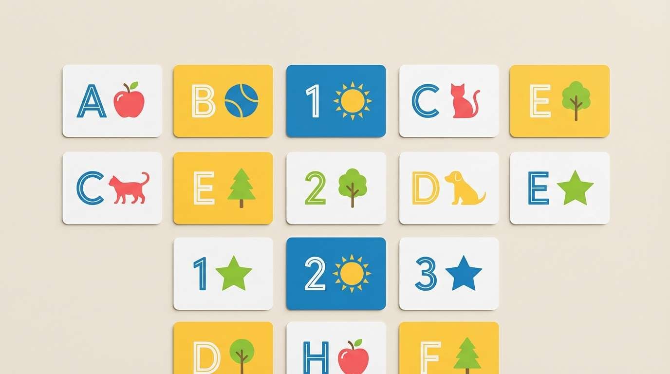 colorful educational flashcards