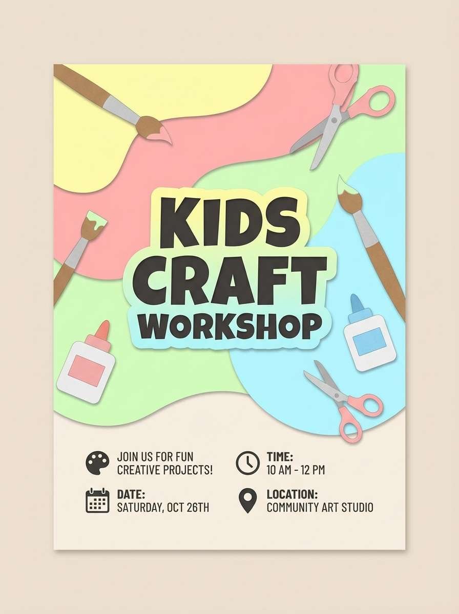 craft workshop flyer design