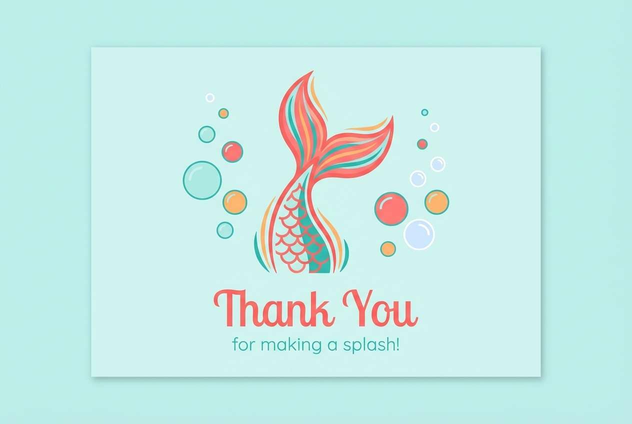 mermaid thank you card