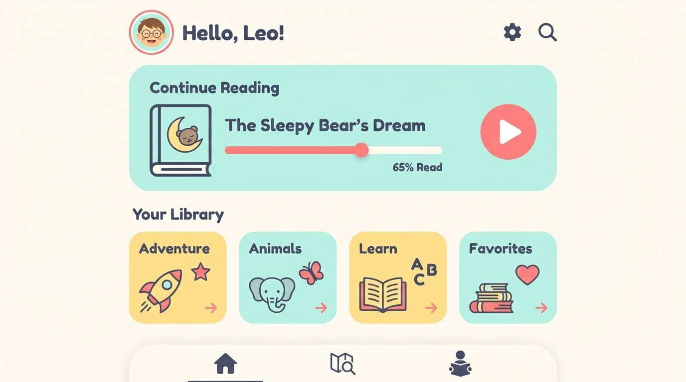 reading app ui mockup