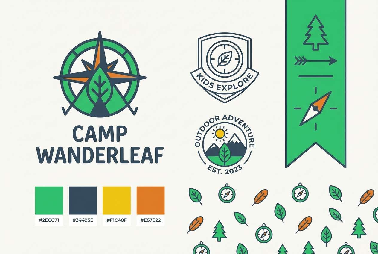camp logo branding set