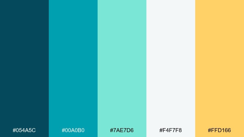 kids exhibit splash aquarium color palette with hex codes