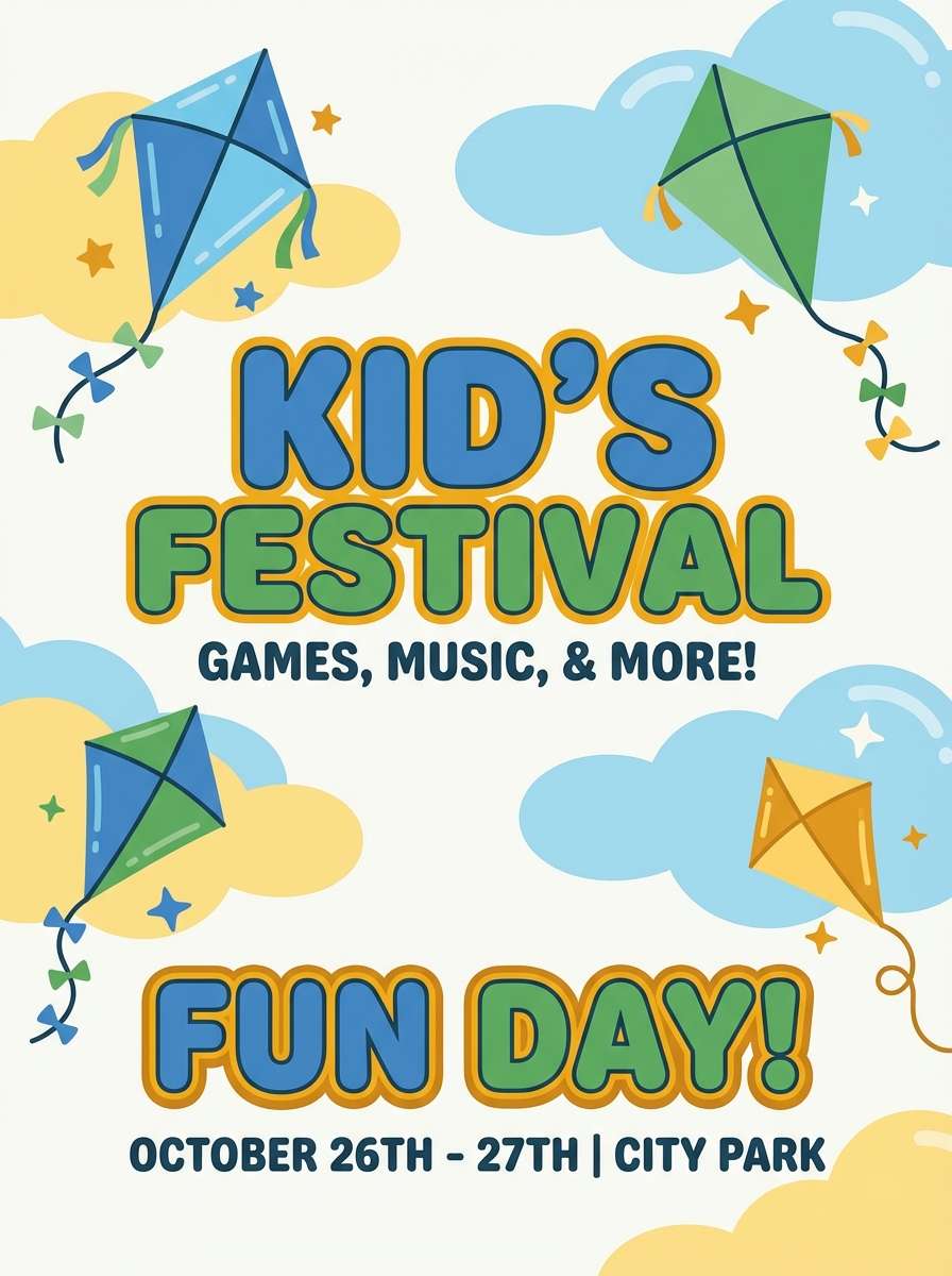 kids festival flyer layout
