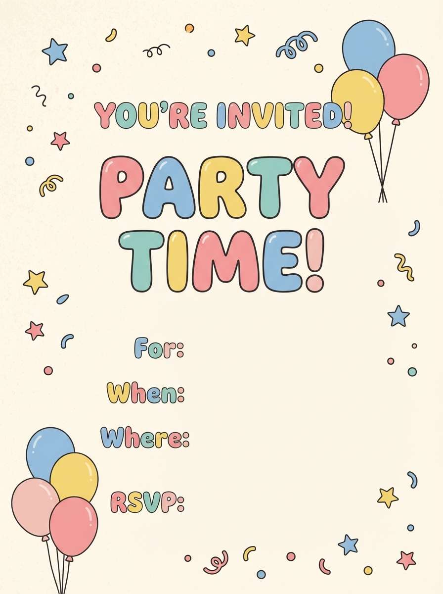 kids party invite