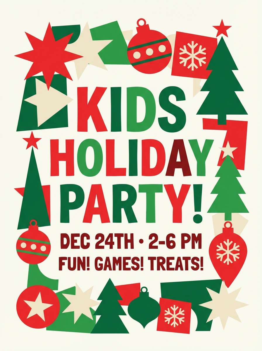 kids party poster design