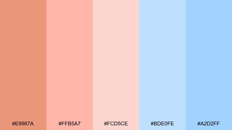 kids storybook dark salmon color palette with hex codes