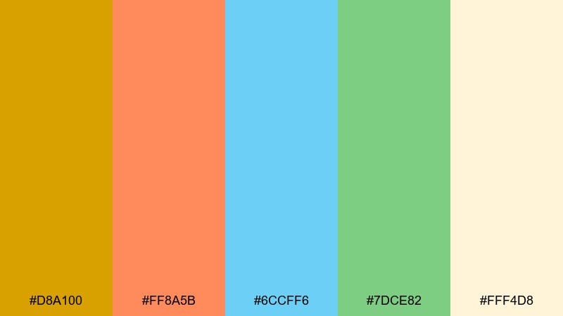 kids storybook color palette with hex codes