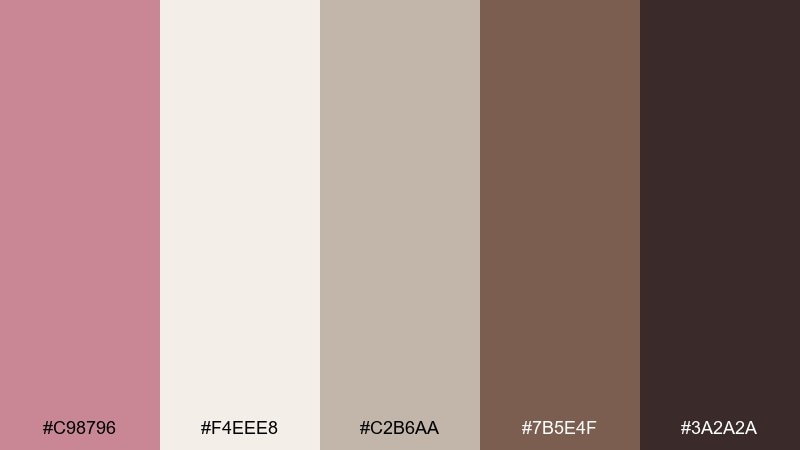 kitchen ceramic blush puce color palette with hex codes