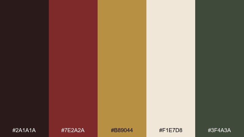 lacquer and linen baroque color palette with hex codes