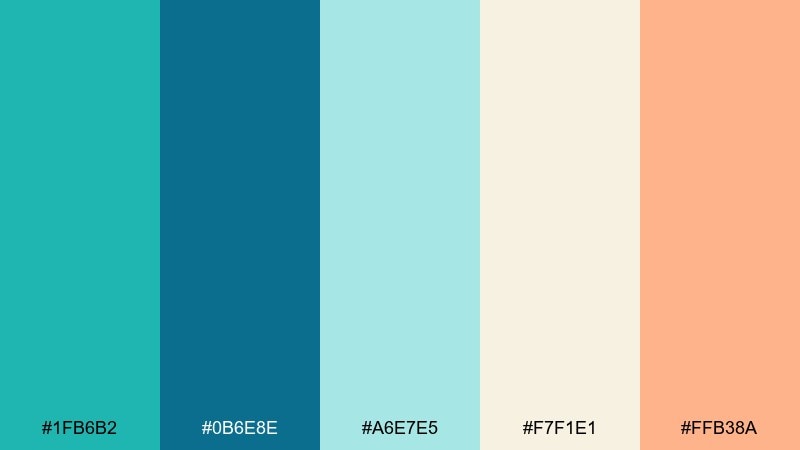 lagoon breeze island color palette with hex codes