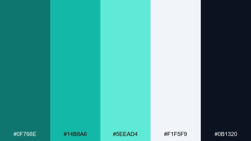 lagoon breeze color palette with hex codes