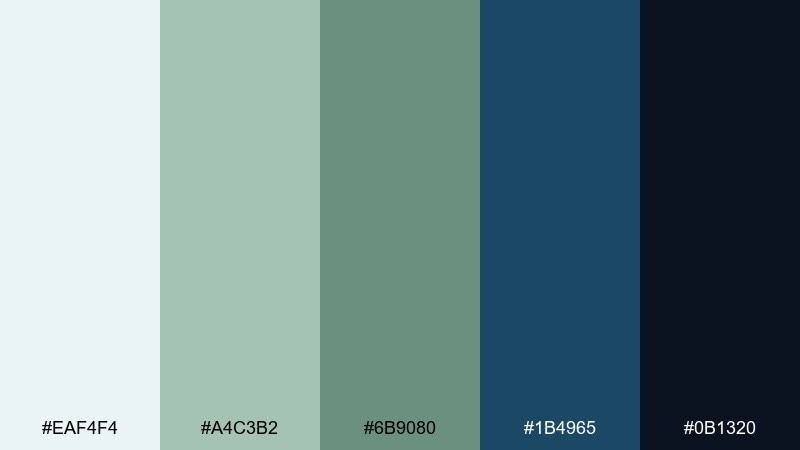 lagoon luxe color palette with hex codes