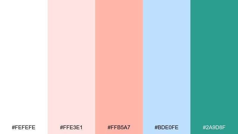 lagoon minimal coral reef color palette with hex codes