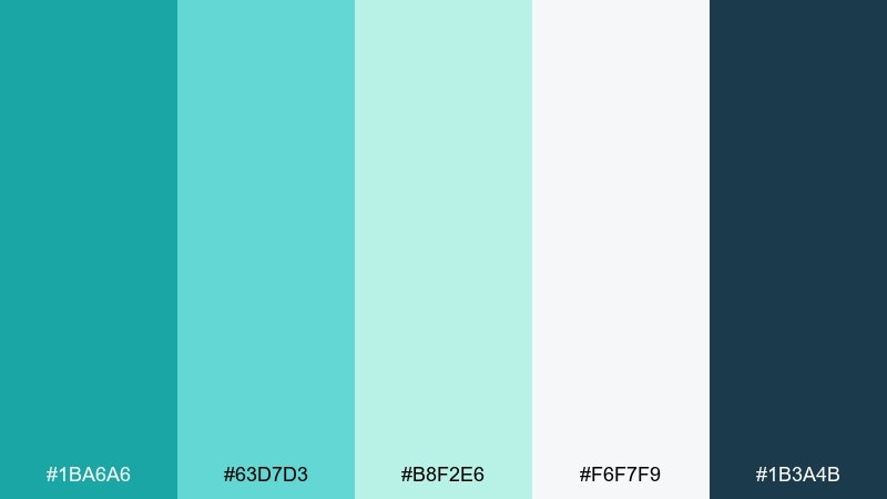 lagoon mist color palette with hex codes