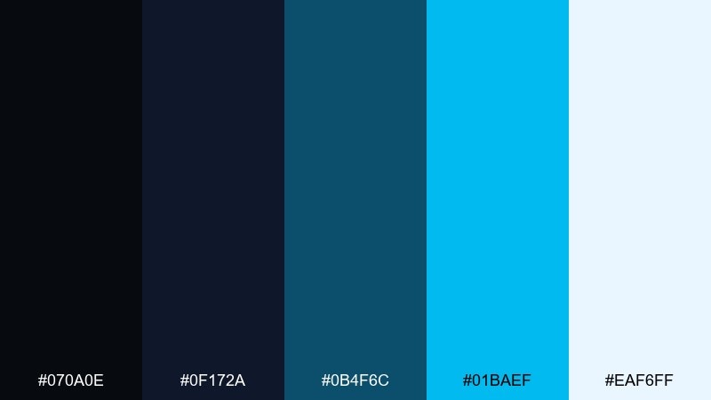 lagoon obsidian color palette with hex codes